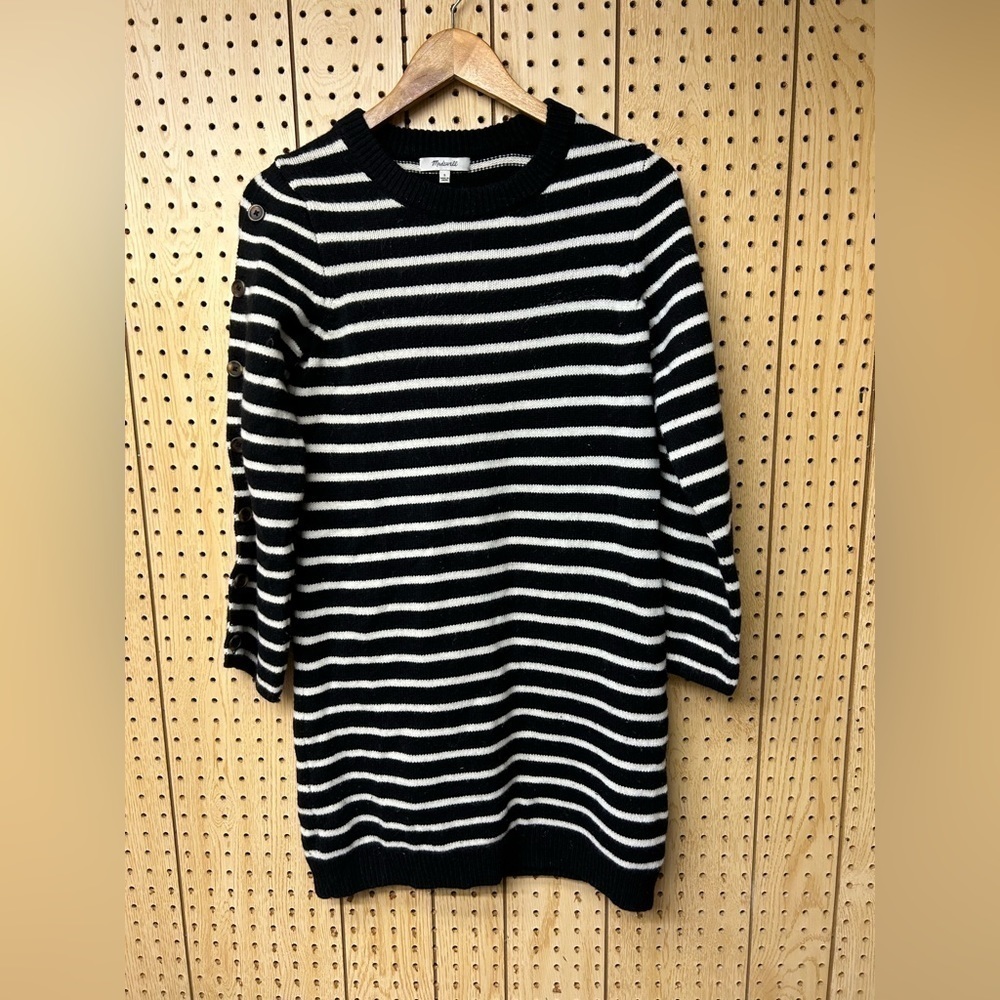 Madewell Wool Stripe Mini Dress - Picture 2 of 5